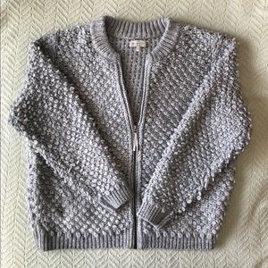 Women’s Lucky Brand front zip grey cardigan